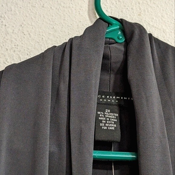 Grace Elements Cut and Sew Open Front Drape Cardigan, Womens 2X - Picture 2 of 9